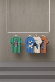 NAME IT T-shirt Med Print Kads Coconut Shell